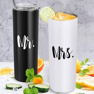 Mr and Mrs Wedding Engagement Stainless Steel Tumbler Set NEW